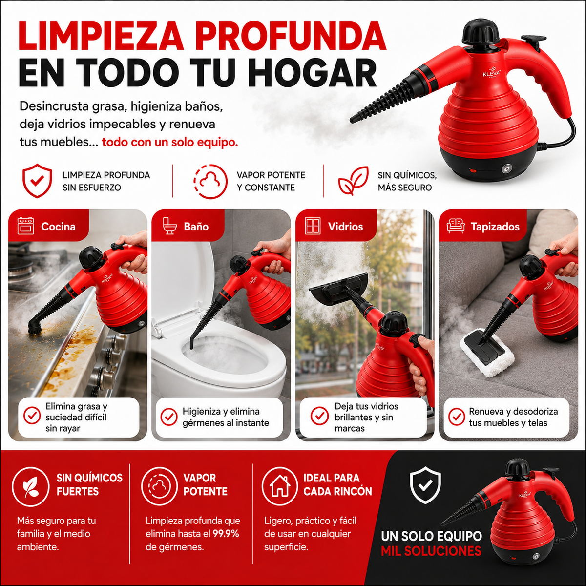 VaporForce Pro™ — Limpiador a Vapor sin Esfuerzo