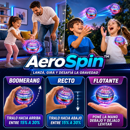 AeroSpin™ | Pelota Voladora LED | La Mejor Sorpresa del Día del Niño
