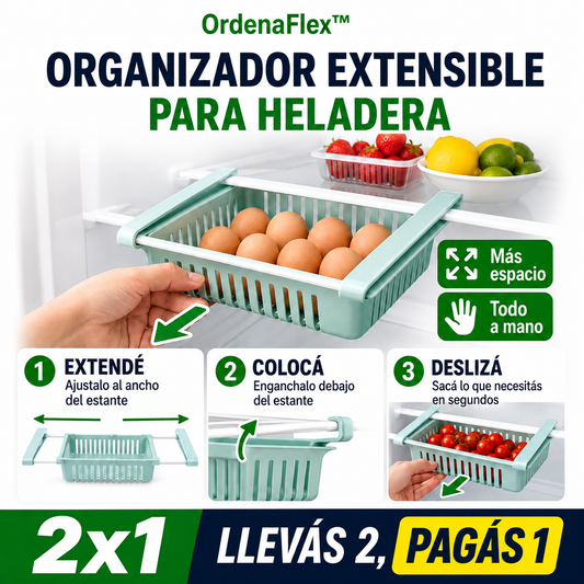 OrdenaFlex™ | Organizador Extensible para Heladera