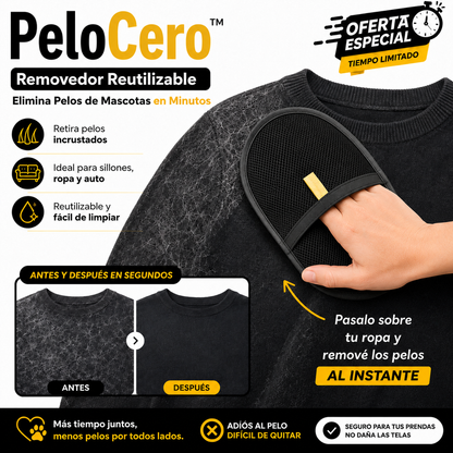 PeloCero™ | Removedor Reutilizable | Elimina Pelos de Mascotas en Minutos