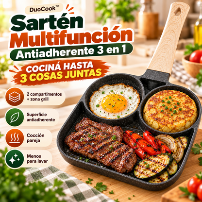 DuoCook™ | Sartén Multifunción Antiadherente 3 en 1
