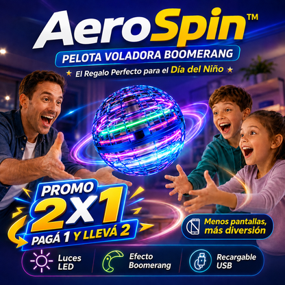 AeroSpin™ | Pelota Voladora LED | La Mejor Sorpresa del Día del Niño