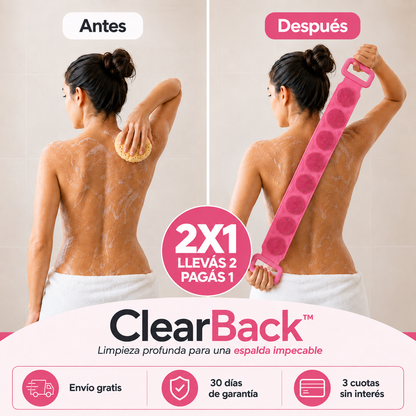 ClearBack™ | Cepillo Exfoliante Anti-Granitos para tu Espalda