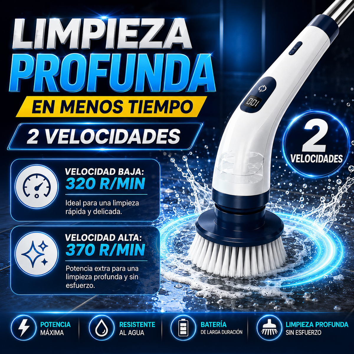 GiroClean™ | Cepillo Eléctrico 9 en 1 | Limpiá sin esfuerzo