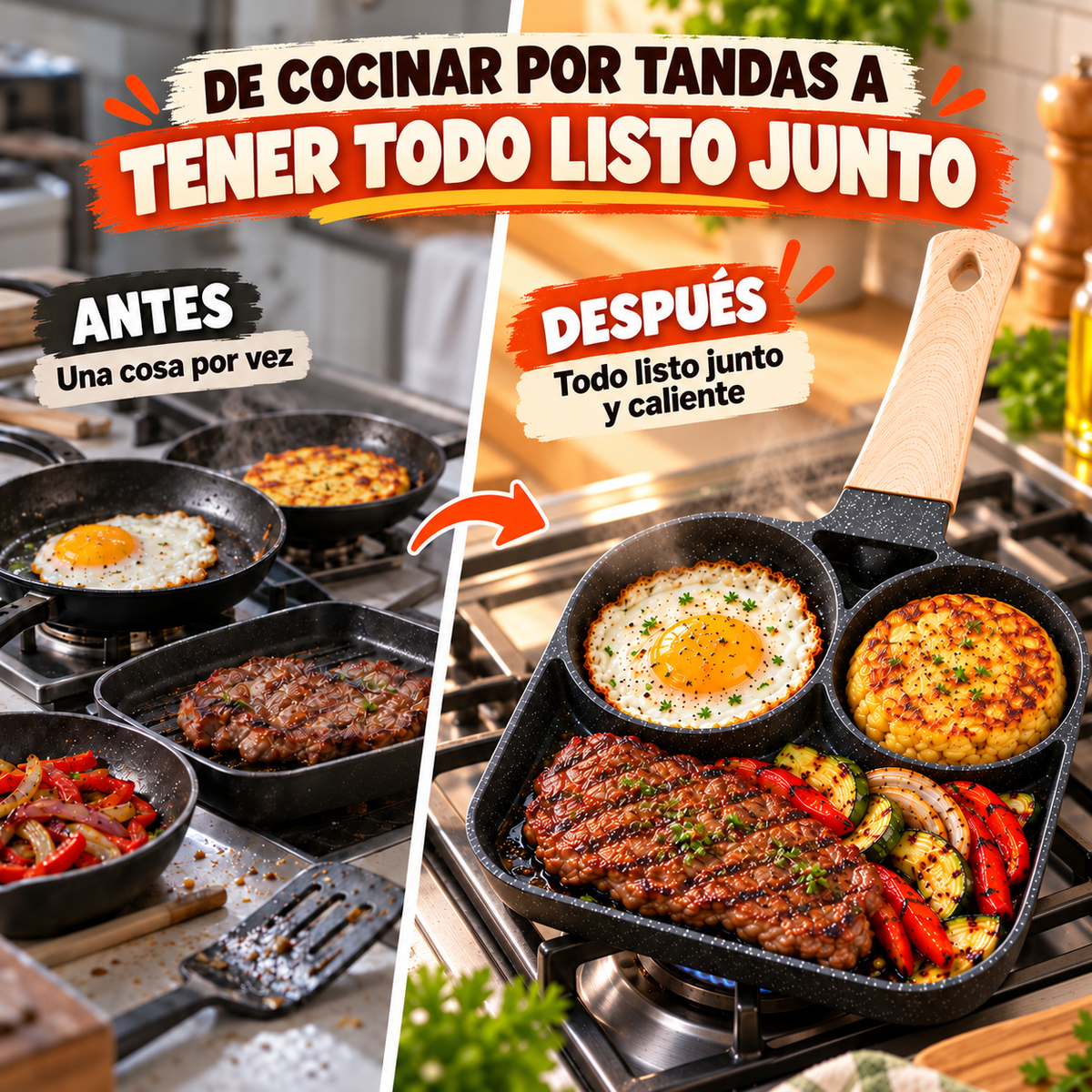 DuoCook™ | Sartén Multifunción Antiadherente 3 en 1