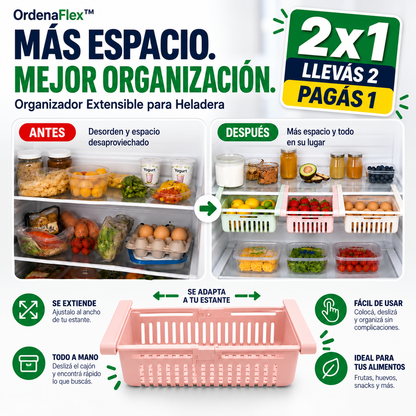 OrdenaFlex™ | Organizador Extensible para Heladera