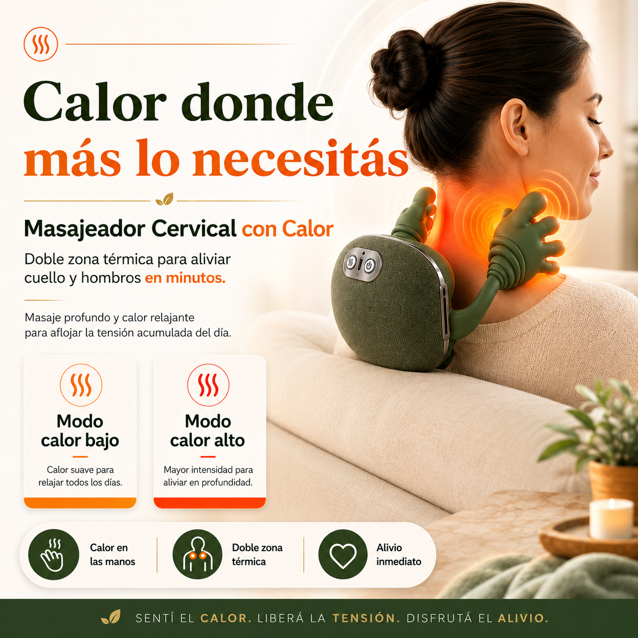 AliviaPro™ | Masajeador Cervical con Calor