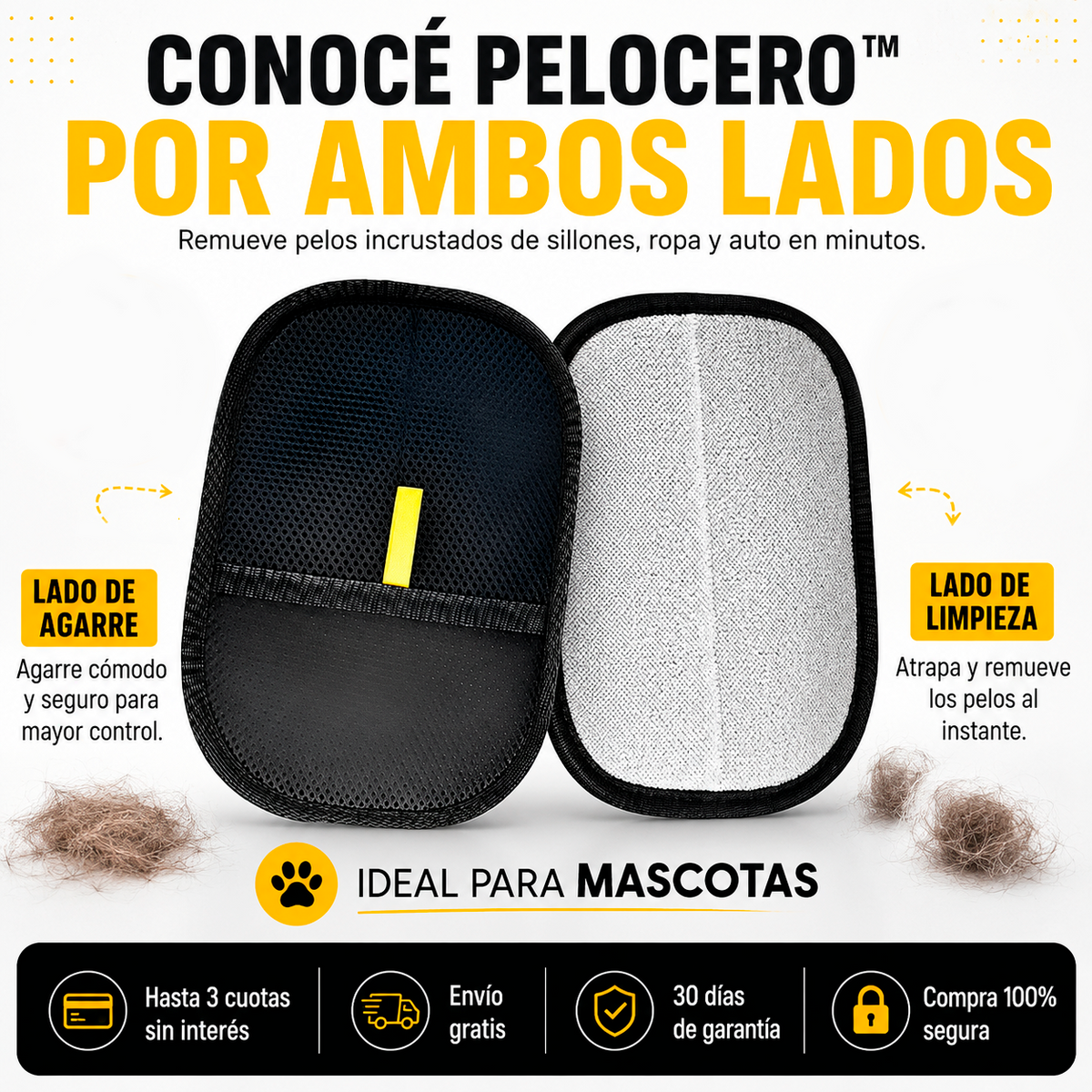 PeloCero™ | Removedor Reutilizable | Elimina Pelos de Mascotas en Minutos