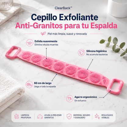 ClearBack™ | Cepillo Exfoliante Anti-Granitos para tu Espalda