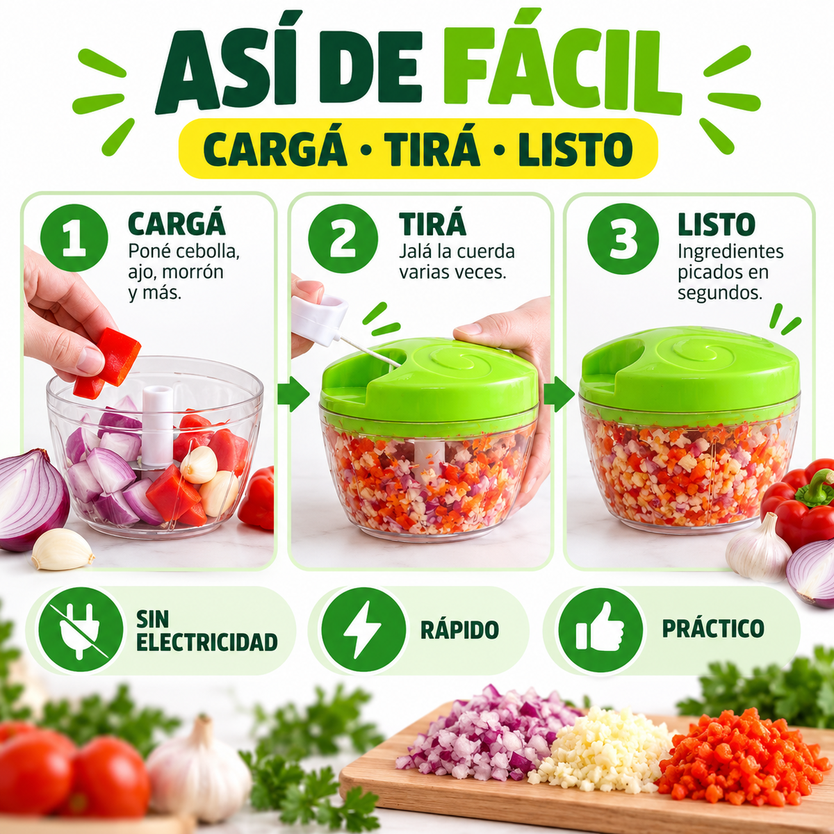 PicaFlex™ | Picador de Alimentos Manual