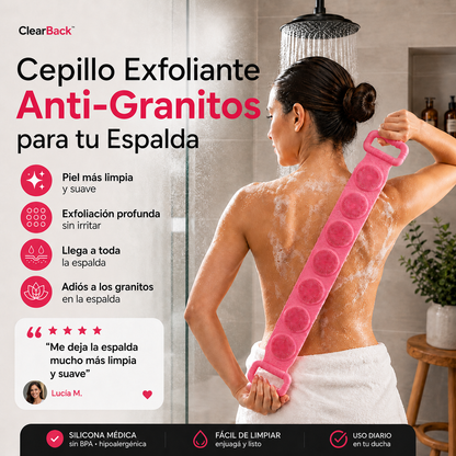 ClearBack™ | Cepillo Exfoliante Anti-Granitos para tu Espalda