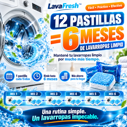 LavaFresh™ | Pastillas para Limpieza Profunda del Lavarropas