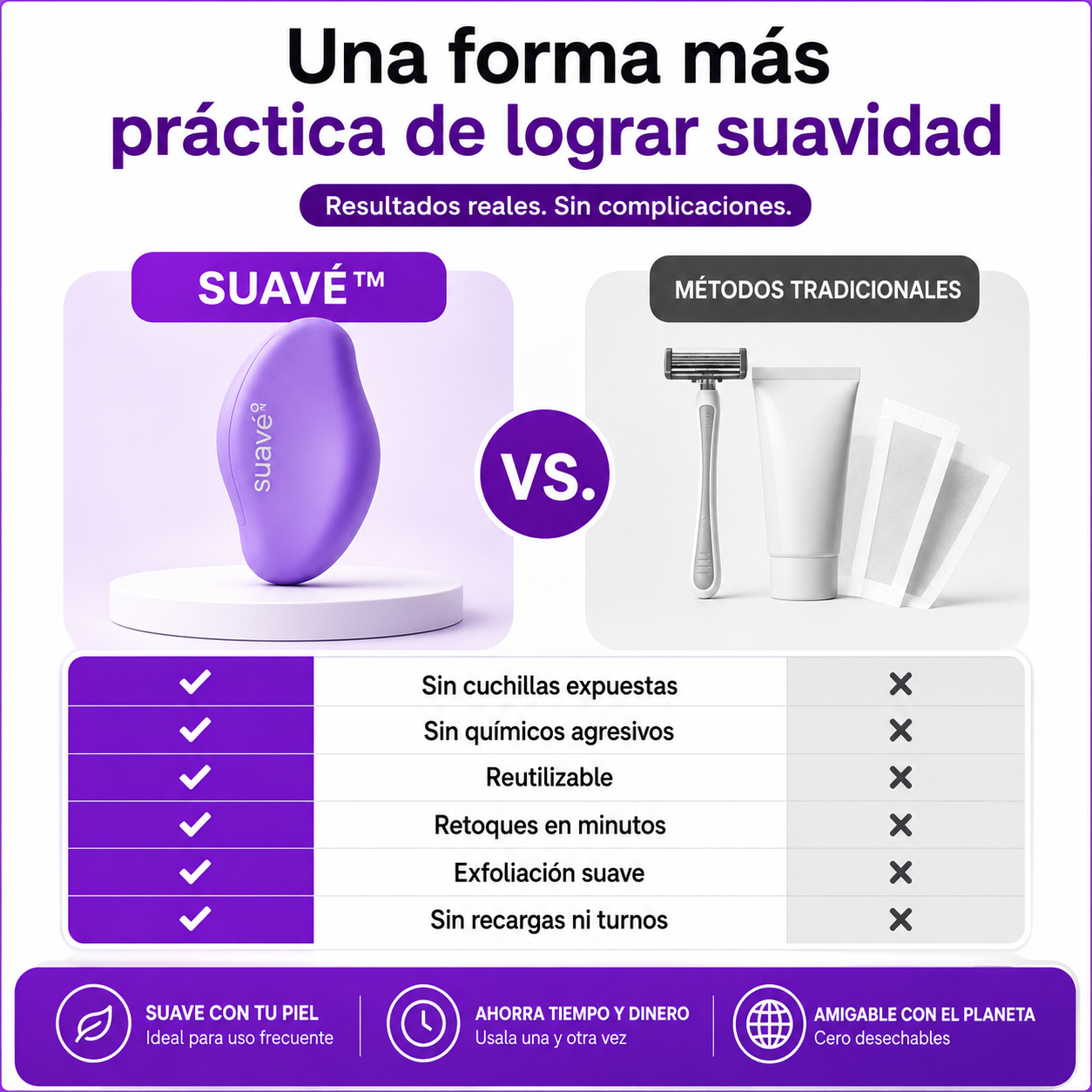 Depiladora Suavé™ | Remueve el Vello y Exfolia la Piel