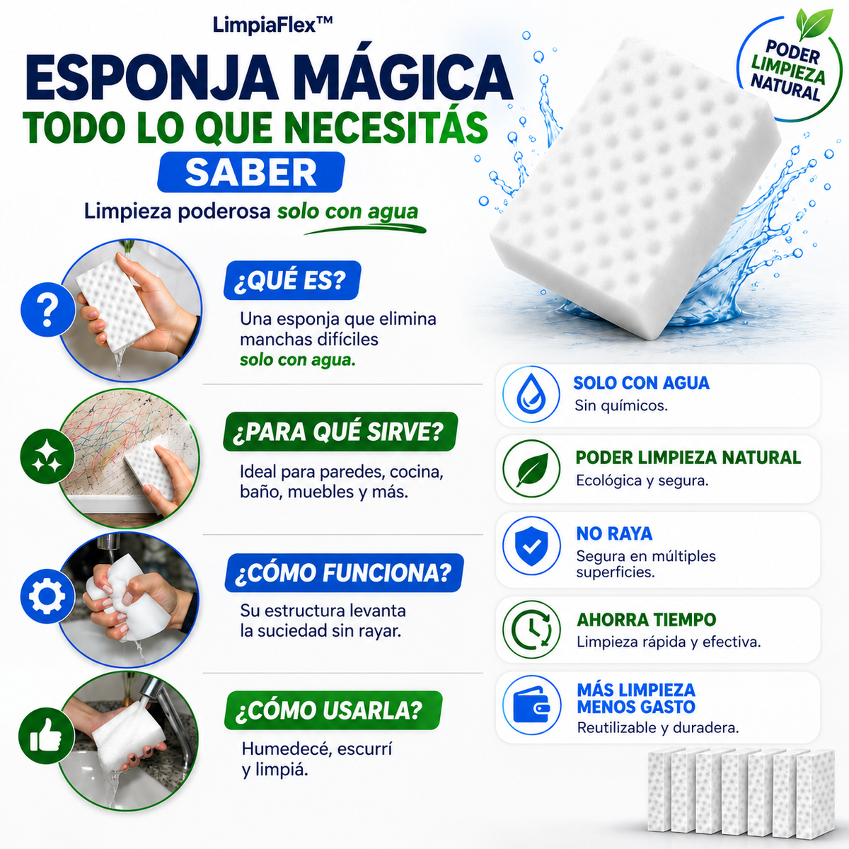 LimpiaFlex™ | Esponja Quita Manchas Multiuso para el Hogar