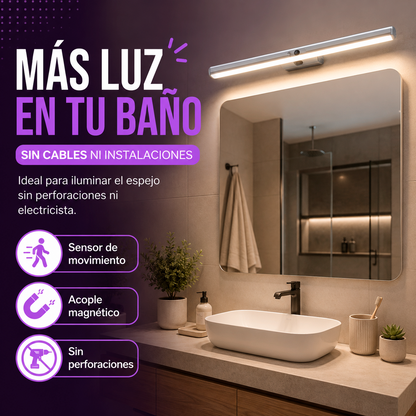 LumiSense™ | Barra LED 50 cm con Sensor | Ilumina sin Cables.
