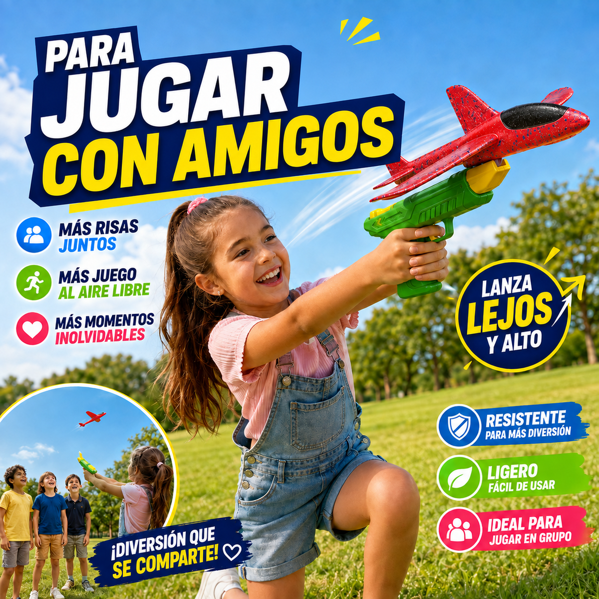 AeroPlay™ | Pistola Lanza Aviones | Este Día del Niño, Regalá Diversión de Verdad