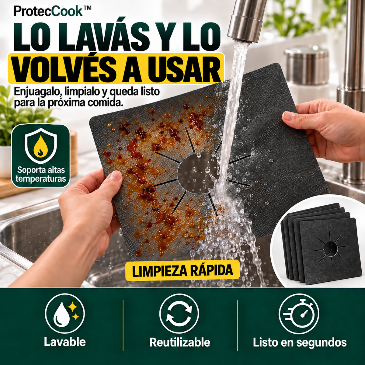 ProtecCook PREMIUM™ | Protector Antigrasa para Hornallas