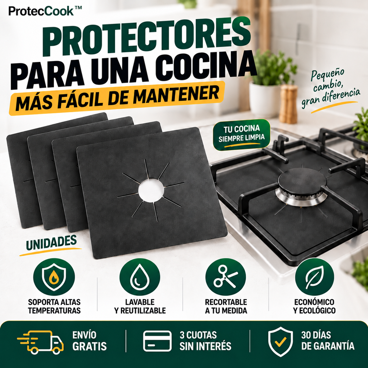 ProtecCook PREMIUM™ | Protector Antigrasa para Hornallas