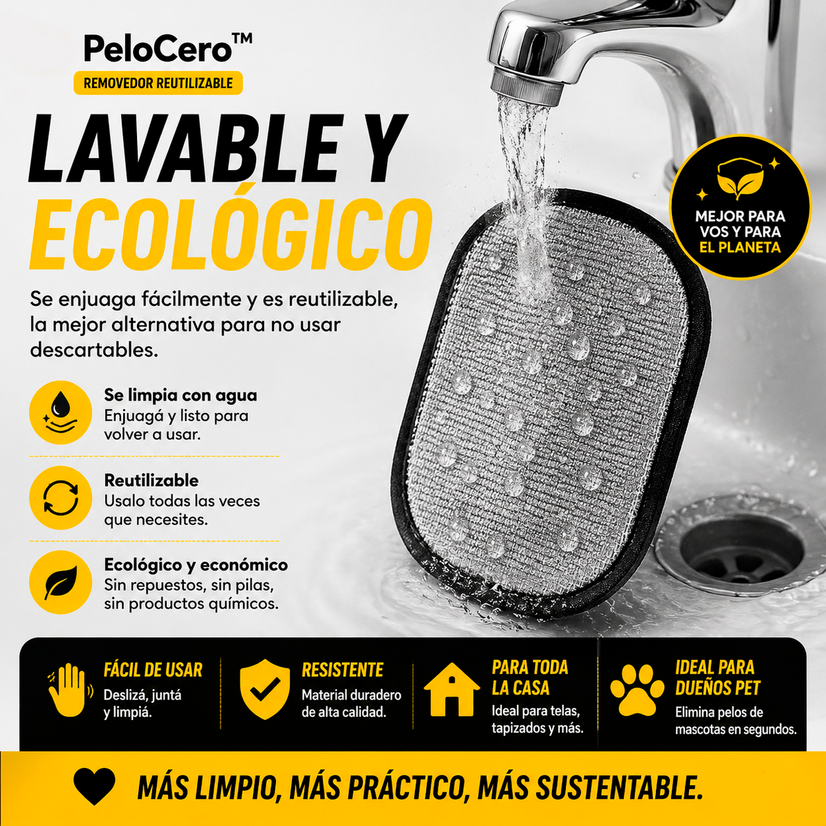 PeloCero™ | Removedor Reutilizable | Elimina Pelos de Mascotas en Minutos