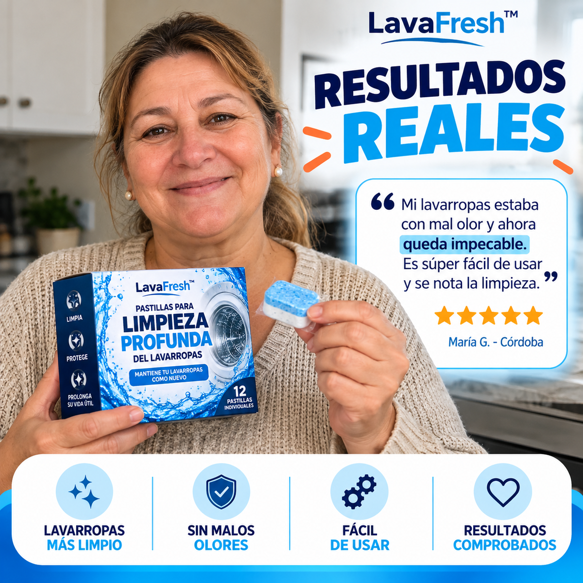LavaFresh™ | Pastillas para Limpieza Profunda del Lavarropas