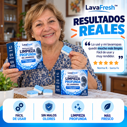 LavaFresh™ | Pastillas para Limpieza Profunda del Lavarropas